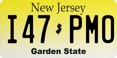 NJ license plate I47PMO