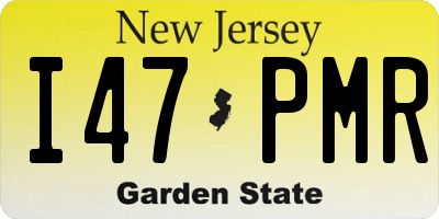 NJ license plate I47PMR