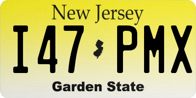 NJ license plate I47PMX