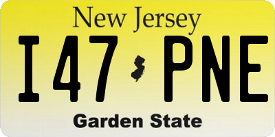 NJ license plate I47PNE