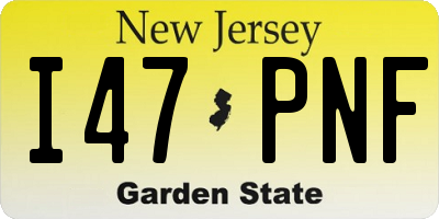 NJ license plate I47PNF