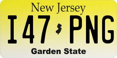 NJ license plate I47PNG