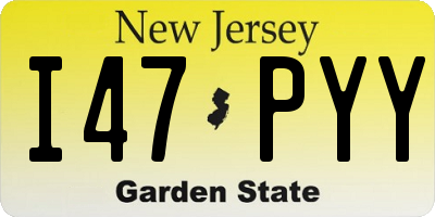 NJ license plate I47PYY