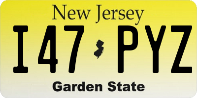 NJ license plate I47PYZ