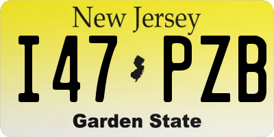 NJ license plate I47PZB
