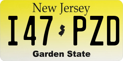 NJ license plate I47PZD
