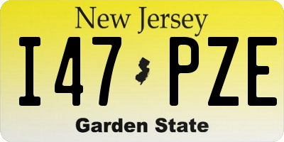 NJ license plate I47PZE
