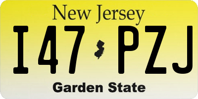 NJ license plate I47PZJ