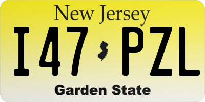 NJ license plate I47PZL