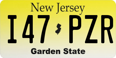 NJ license plate I47PZR