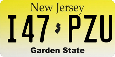 NJ license plate I47PZU