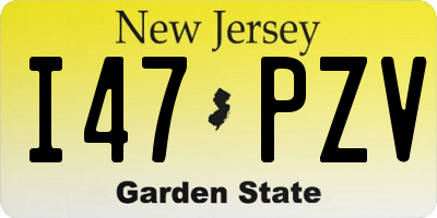 NJ license plate I47PZV