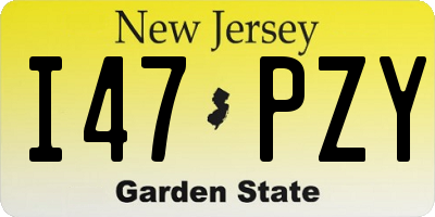 NJ license plate I47PZY