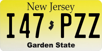 NJ license plate I47PZZ