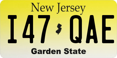 NJ license plate I47QAE
