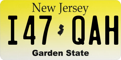 NJ license plate I47QAH