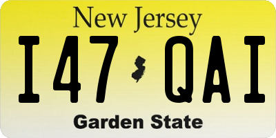 NJ license plate I47QAI