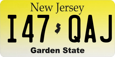 NJ license plate I47QAJ
