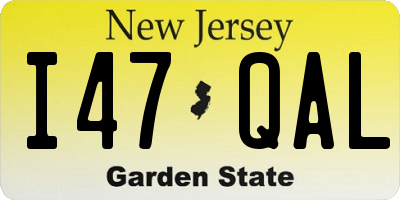 NJ license plate I47QAL