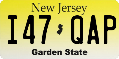 NJ license plate I47QAP
