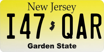 NJ license plate I47QAR