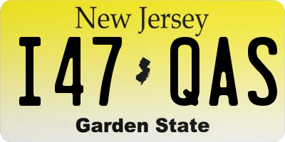 NJ license plate I47QAS