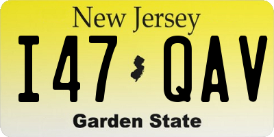 NJ license plate I47QAV