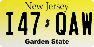 NJ license plate I47QAW