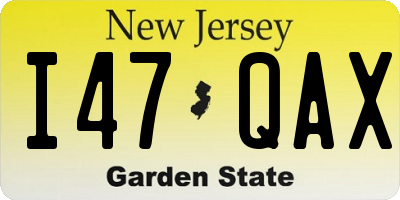 NJ license plate I47QAX