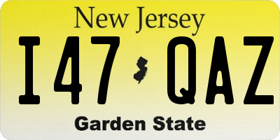 NJ license plate I47QAZ