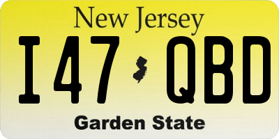 NJ license plate I47QBD