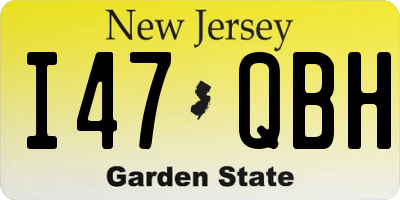 NJ license plate I47QBH