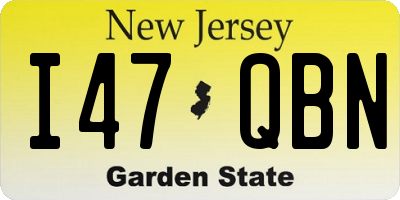 NJ license plate I47QBN