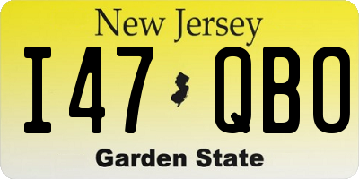 NJ license plate I47QBO