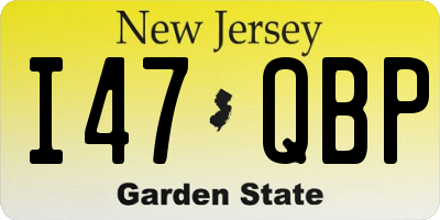 NJ license plate I47QBP