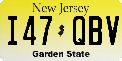 NJ license plate I47QBV