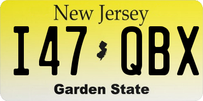 NJ license plate I47QBX