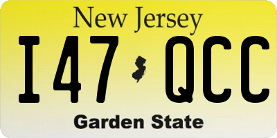 NJ license plate I47QCC