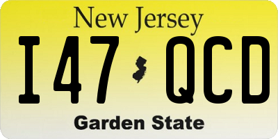 NJ license plate I47QCD