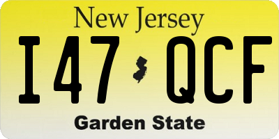 NJ license plate I47QCF