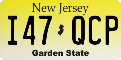 NJ license plate I47QCP