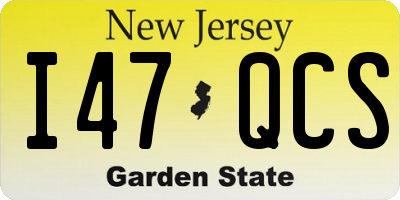 NJ license plate I47QCS