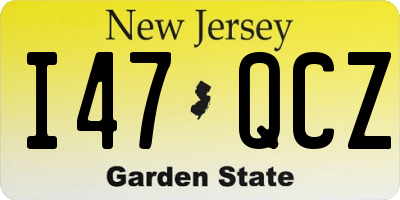 NJ license plate I47QCZ
