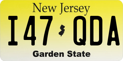 NJ license plate I47QDA