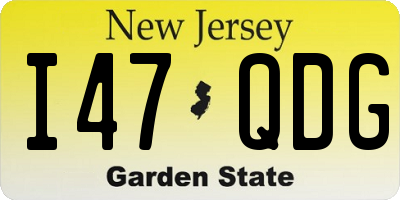NJ license plate I47QDG