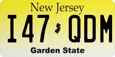 NJ license plate I47QDM