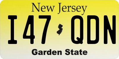 NJ license plate I47QDN