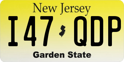 NJ license plate I47QDP