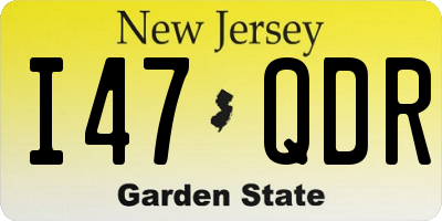 NJ license plate I47QDR