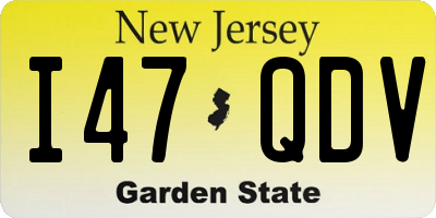 NJ license plate I47QDV